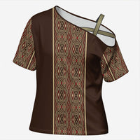 Mabuhay Philippines Festival Cross Shoulder Shirt Tnalak Modern Filipiniana Inspired