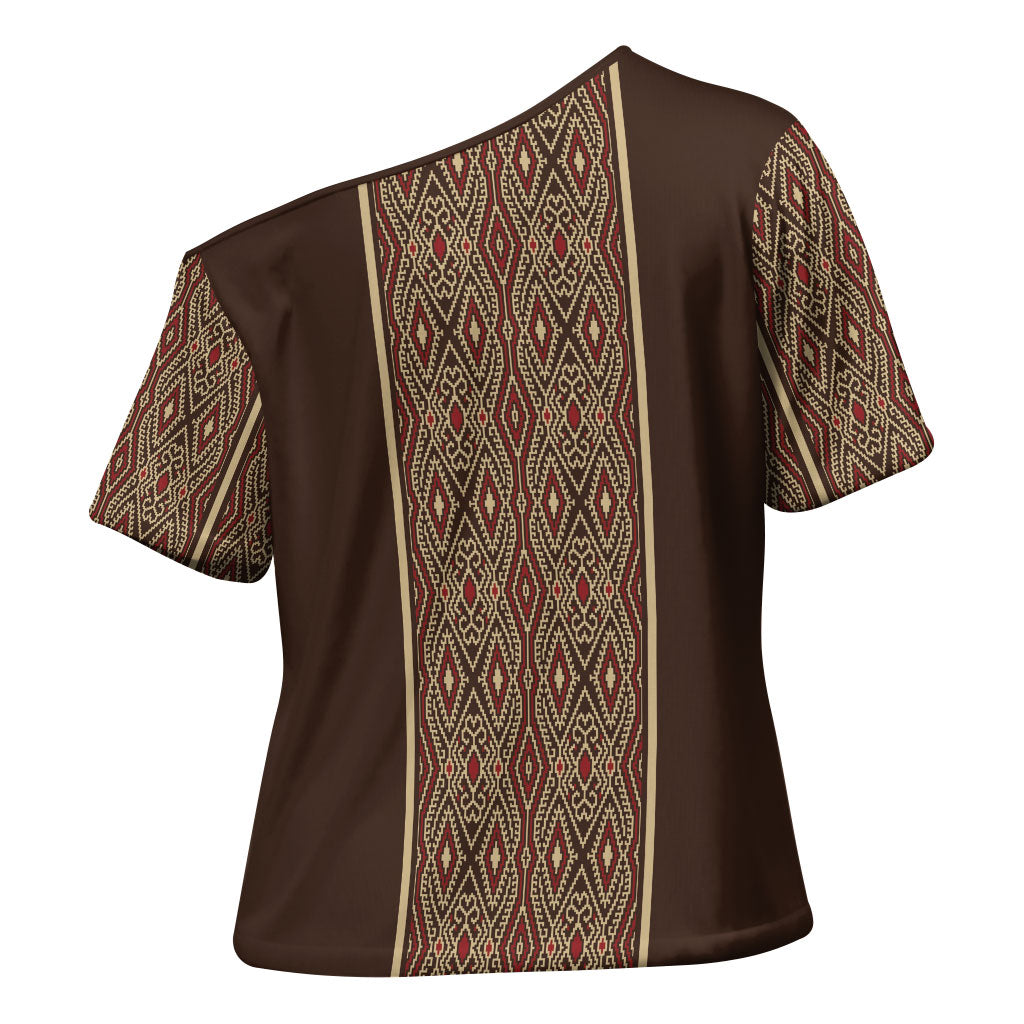 Mabuhay Philippines Festival Cross Shoulder Shirt Tnalak Modern Filipiniana Inspired