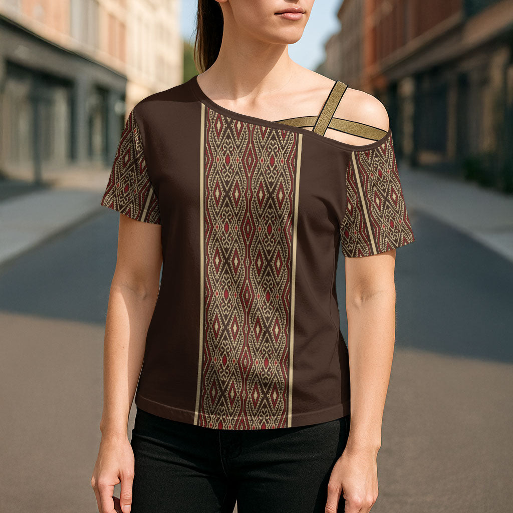 Mabuhay Philippines Festival Cross Shoulder Shirt Tnalak Modern Filipiniana Inspired