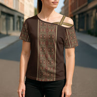 Mabuhay Philippines Festival Cross Shoulder Shirt Tnalak Modern Filipiniana Inspired