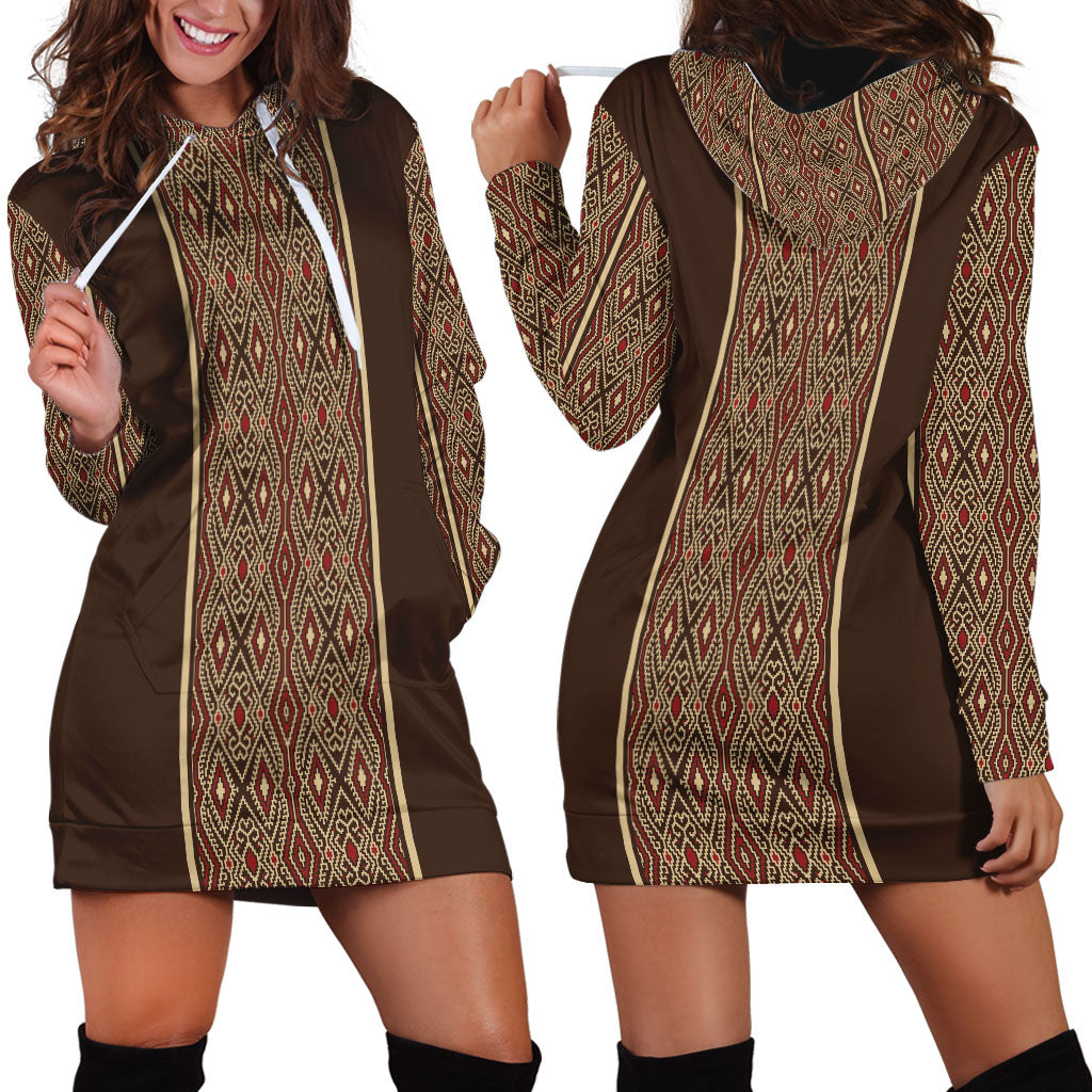 Mabuhay Philippines Festival Hoodie Dress Tnalak Modern Filipiniana Inspired