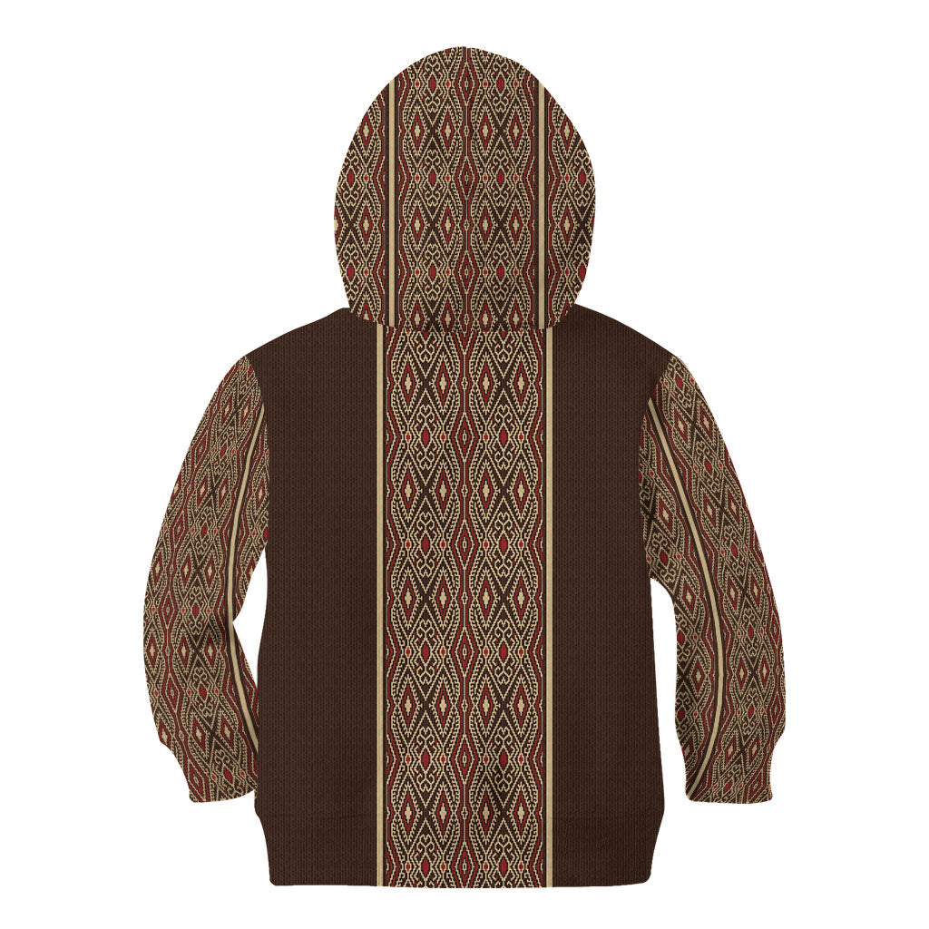 Mabuhay Philippines Festival Kid Hoodie Tnalak Modern Filipiniana Inspired