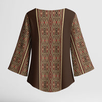Mabuhay Philippines Festival Kimono Sleeve Blouse Tnalak Modern Filipiniana Inspired