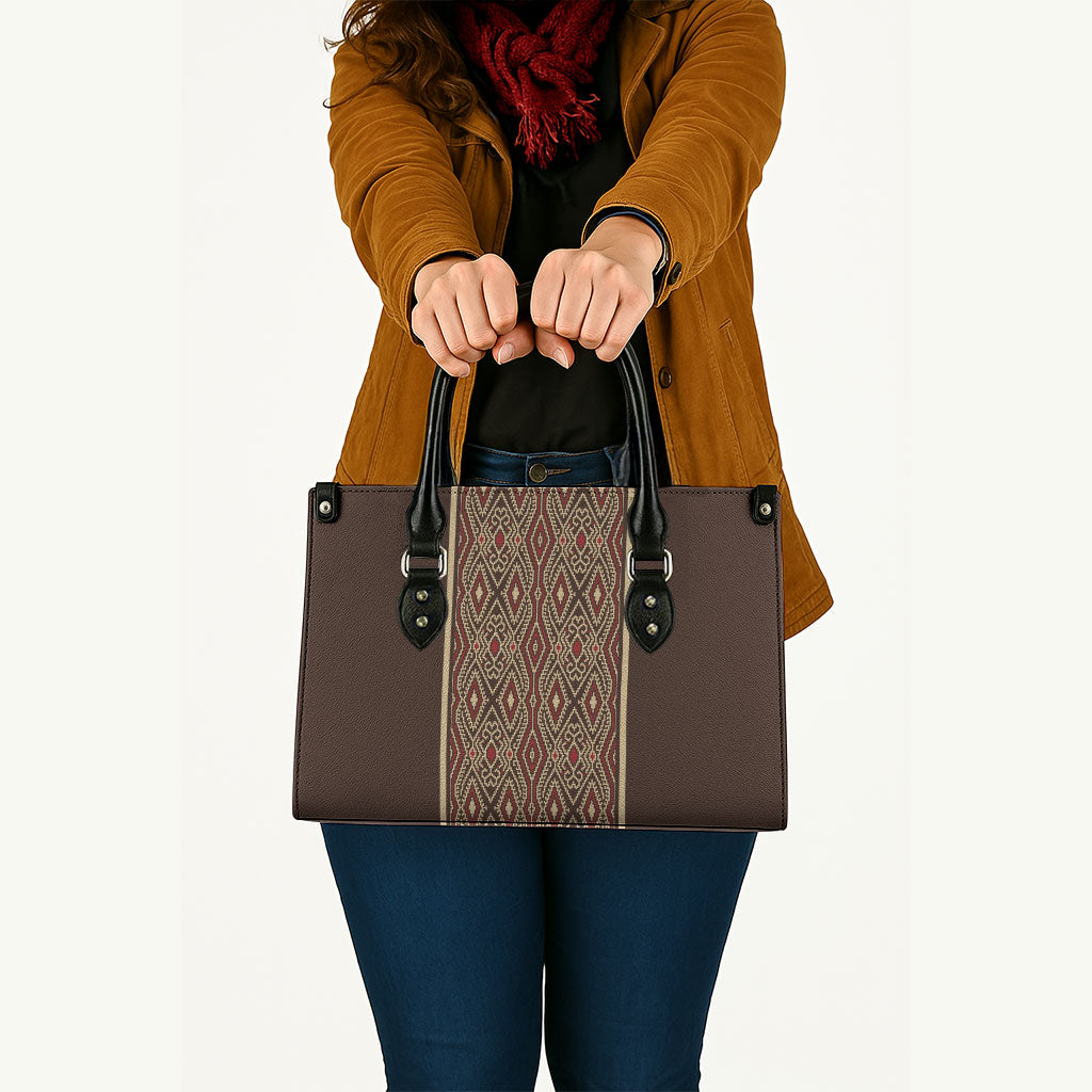 Mabuhay Philippines Festival Leather Bag Tnalak Modern Filipiniana Inspired