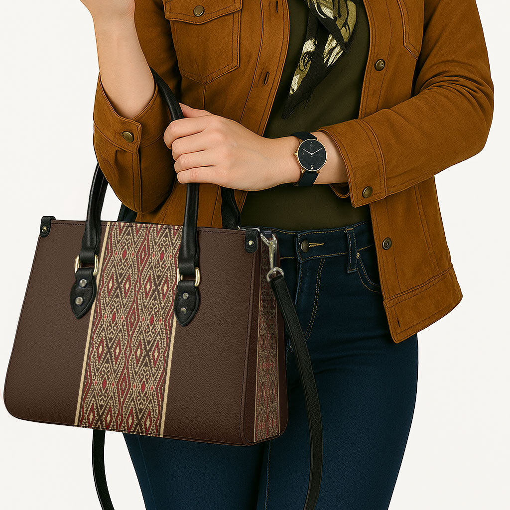 Mabuhay Philippines Festival Leather Bag Tnalak Modern Filipiniana Inspired