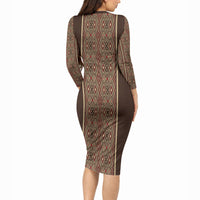 Mabuhay Philippines Festival Long Sleeve Bodycon Dress Tnalak Modern Filipiniana Inspired