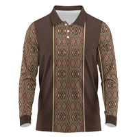 Mabuhay Philippines Festival Long Sleeve Polo Shirt Tnalak Modern Filipiniana Inspired