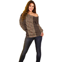 Mabuhay Philippines Festival Off Shoulder Sweater Tnalak Modern Filipiniana Inspired