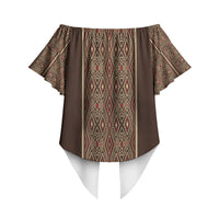 Mabuhay Philippines Festival Off Shoulder Wrap Waist Top Tnalak Modern Filipiniana Inspired