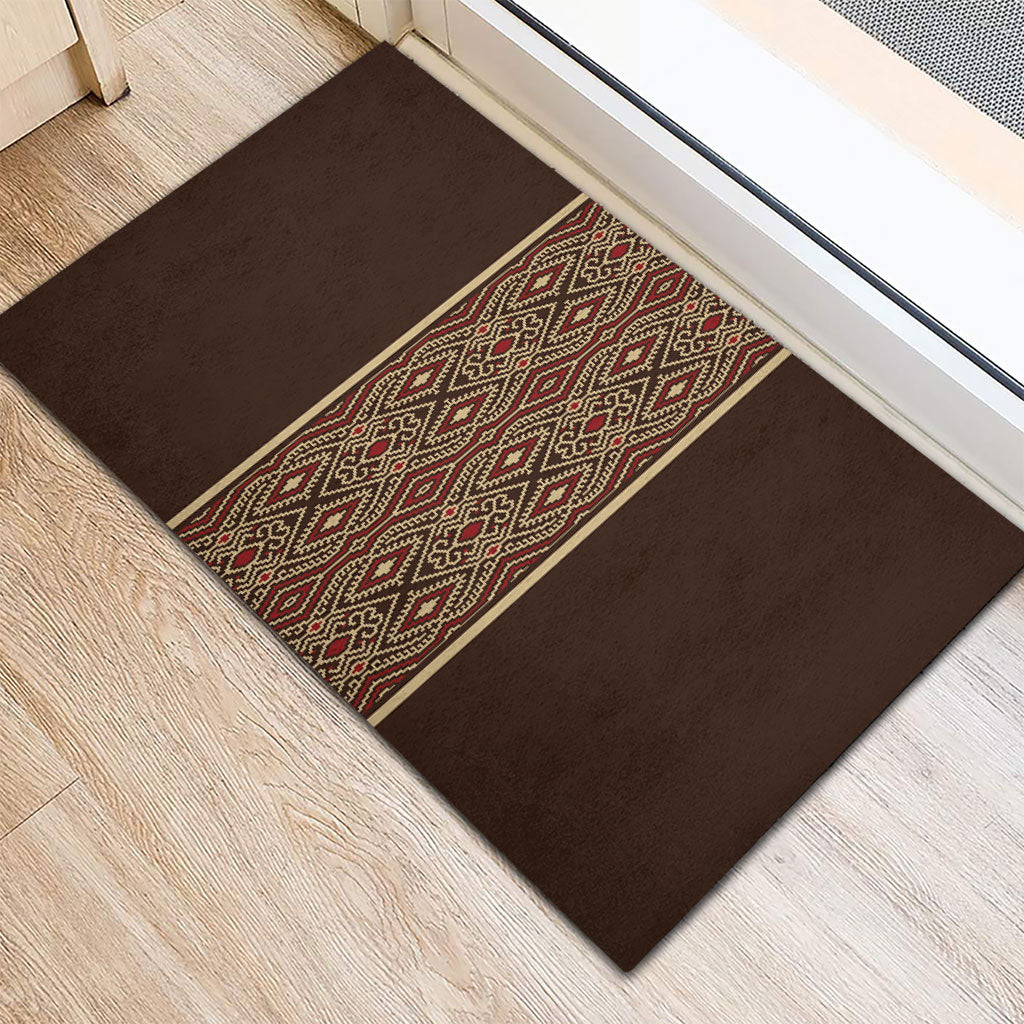 Mabuhay Philippines Festival Rubber Doormat Tnalak Modern Filipiniana Inspired