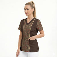 Mabuhay Philippines Festival Scrub Top Tnalak Modern Filipiniana Inspired