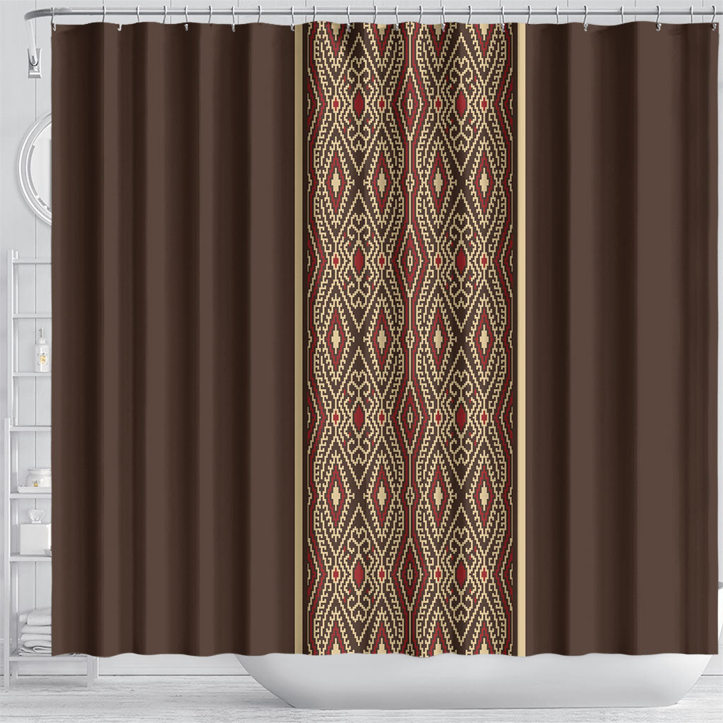 Mabuhay Philippines Festival Shower Curtain Tnalak Modern Filipiniana Inspired