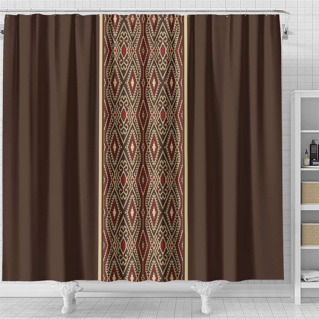 Mabuhay Philippines Festival Shower Curtain Tnalak Modern Filipiniana Inspired