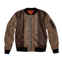 Mabuhay Philippines Festival Sleeve Zip Bomber Jacket Tnalak Modern Filipiniana Inspired