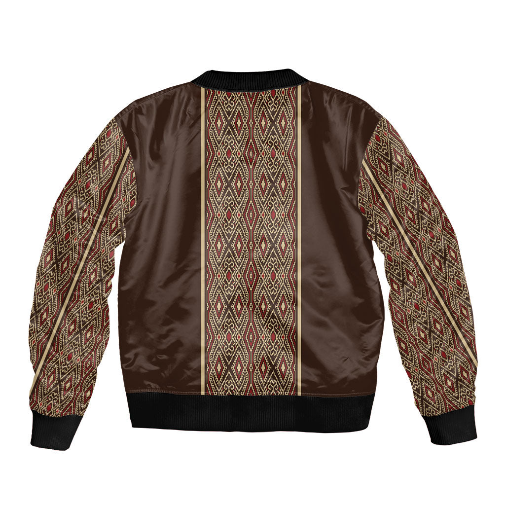 Mabuhay Philippines Festival Sleeve Zip Bomber Jacket Tnalak Modern Filipiniana Inspired