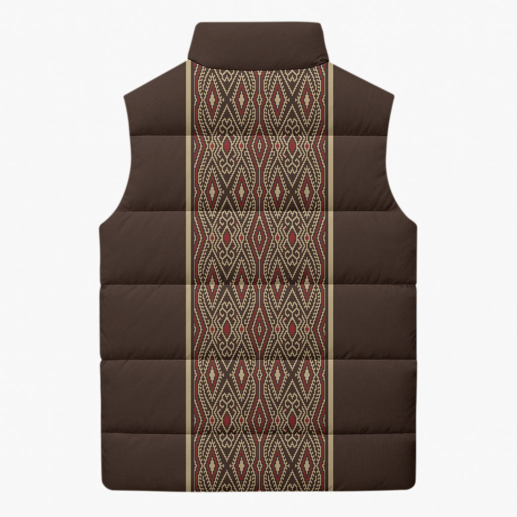 Mabuhay Philippines Festival Sleeveless Puffer Jacket Tnalak Modern Filipiniana Inspired