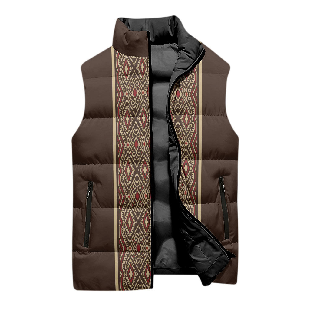 Mabuhay Philippines Festival Sleeveless Puffer Jacket Tnalak Modern Filipiniana Inspired