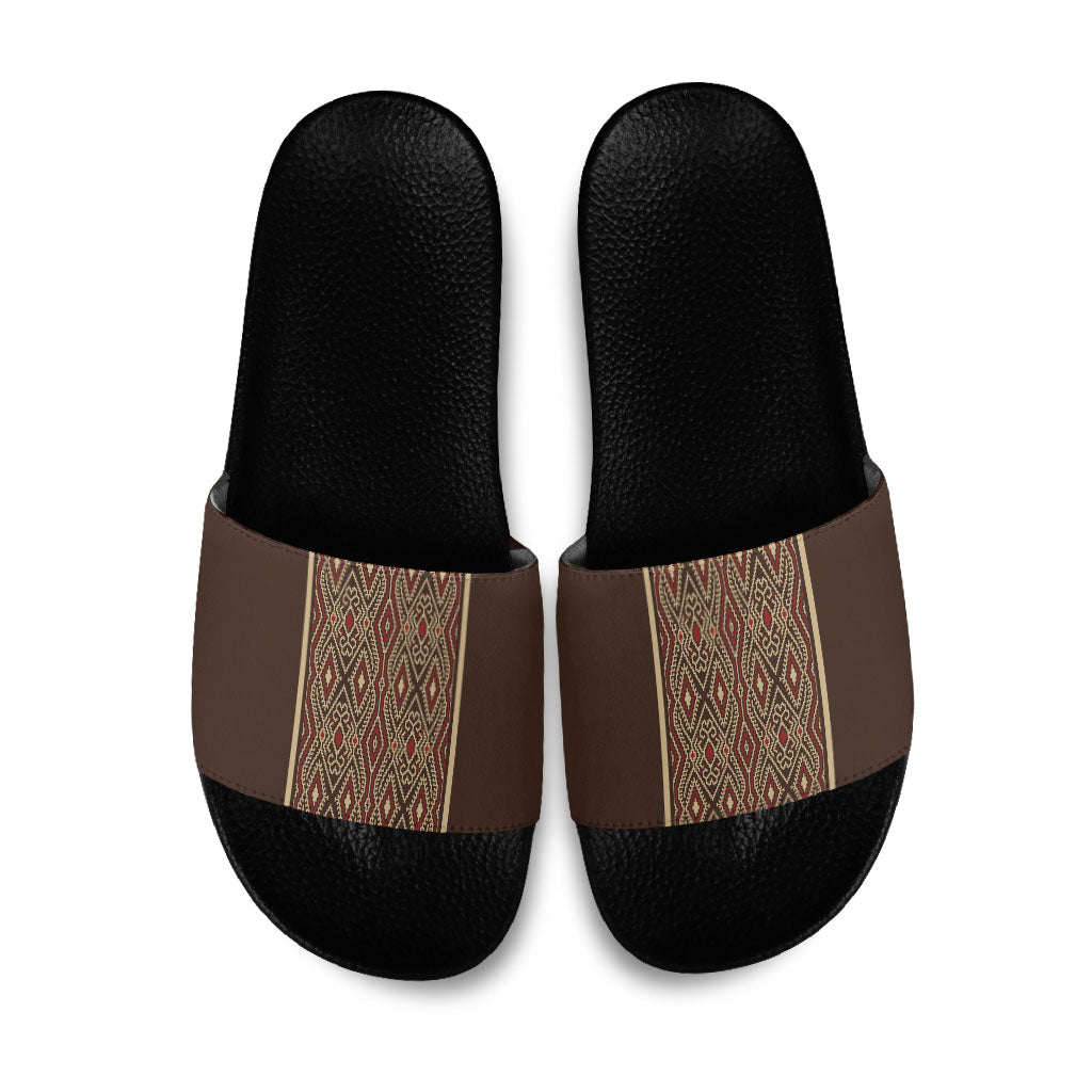Mabuhay Philippines Festival Slide Sandals Tnalak Modern Filipiniana Inspired