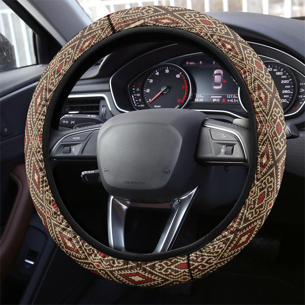 Mabuhay Philippines Festival Steering Wheel Cover Tnalak Modern Filipiniana Inspired