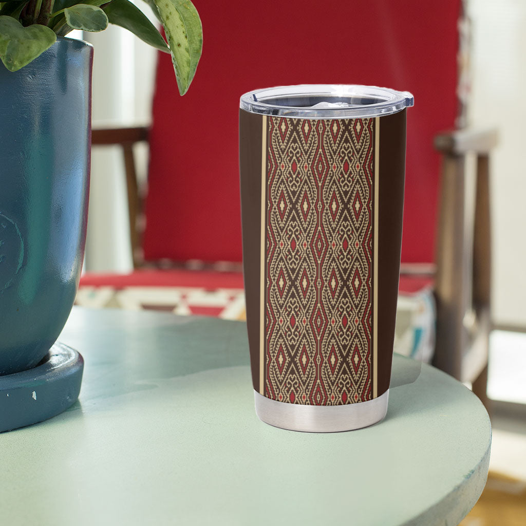 Mabuhay Philippines Festival Tumbler Cup Tnalak Modern Filipiniana Inspired