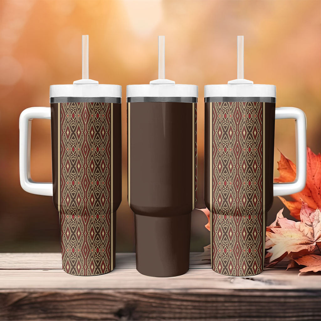 Mabuhay Philippines Festival Tumbler With Handle Tnalak Modern Filipiniana Inspired