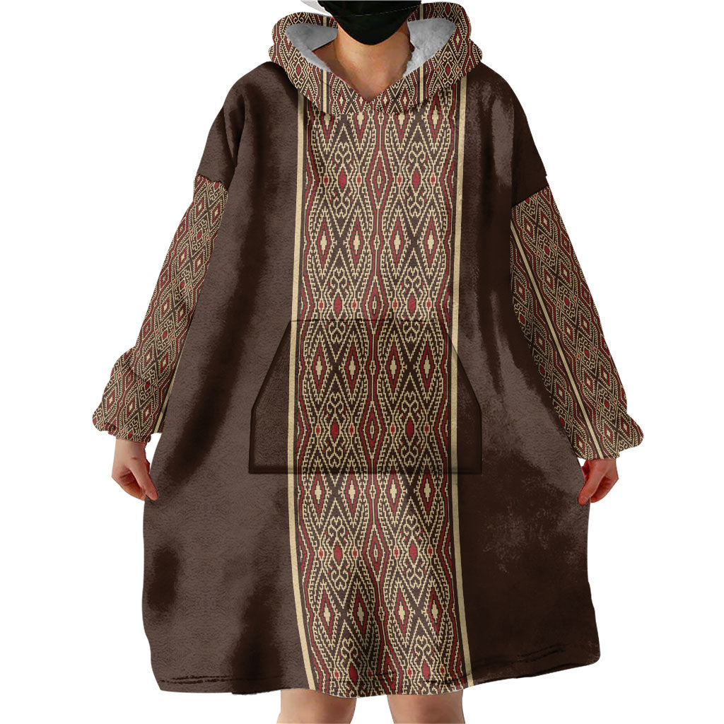Mabuhay Philippines Festival Wearable Blanket Hoodie Tnalak Modern Filipiniana Inspired