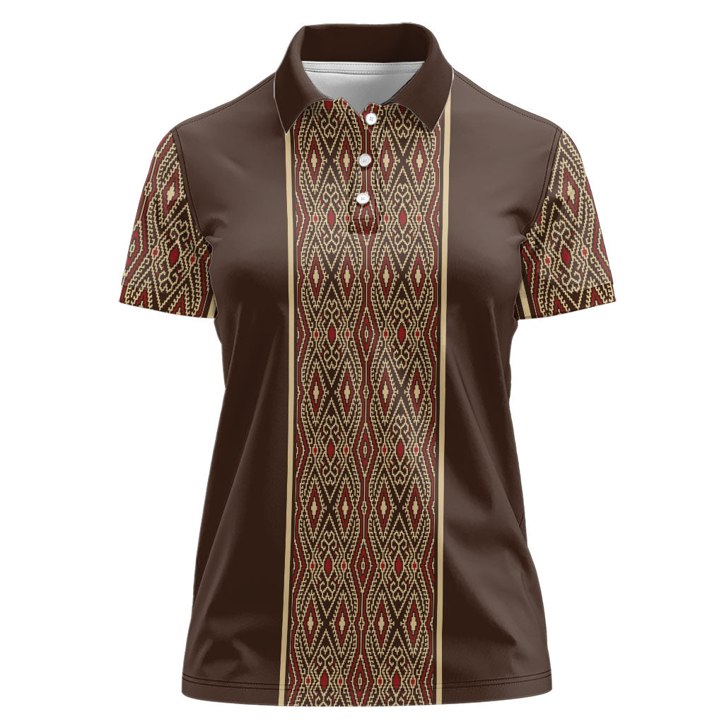 Mabuhay Philippines Festival Women Polo Shirt Tnalak Modern Filipiniana Inspired
