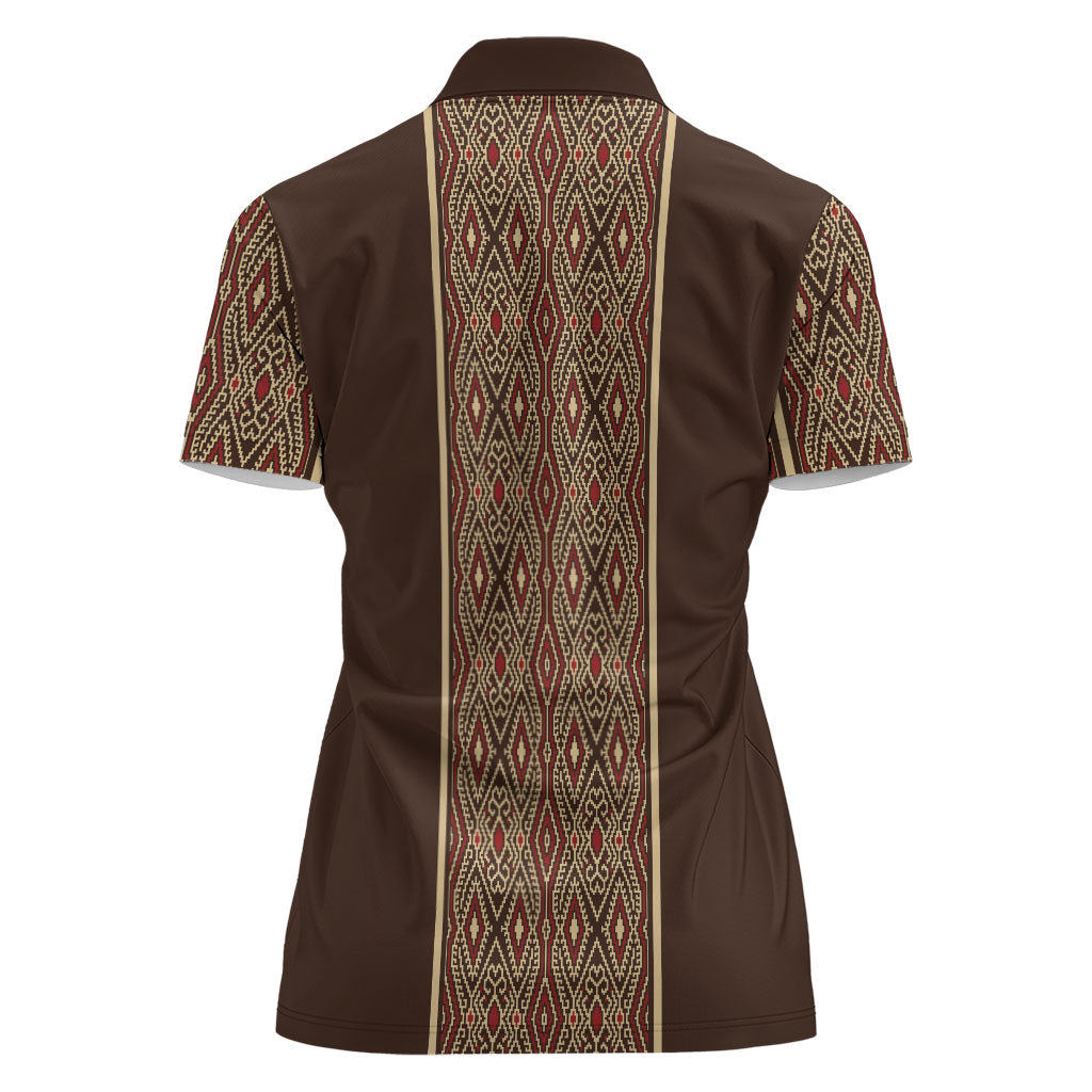 Mabuhay Philippines Festival Women Polo Shirt Tnalak Modern Filipiniana Inspired
