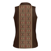 Mabuhay Philippines Festival Women Sleeveless Polo Shirt Tnalak Modern Filipiniana Inspired
