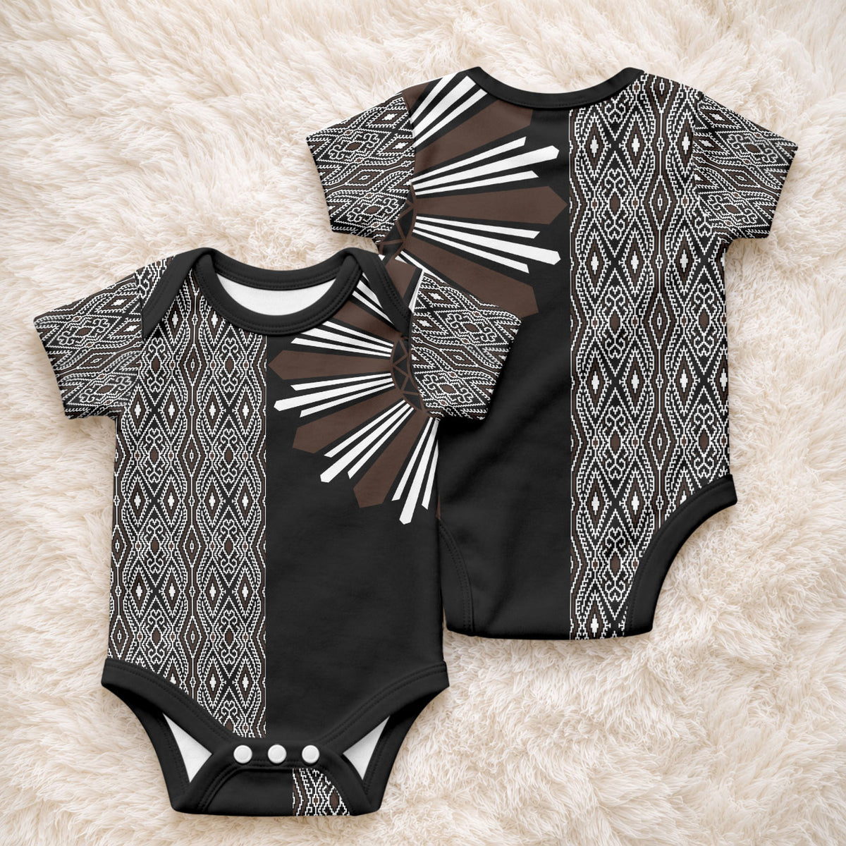 Mabuhay Philippines Festival Baby Onesie Araw Tnalak Modern Filipiniana Inspired