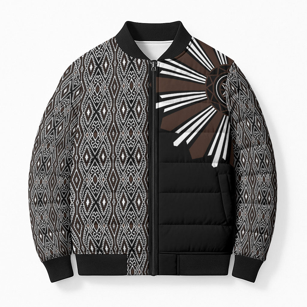 Mabuhay Philippines Festival Bomber Puffer Jacket Araw Tnalak Modern Filipiniana Inspired