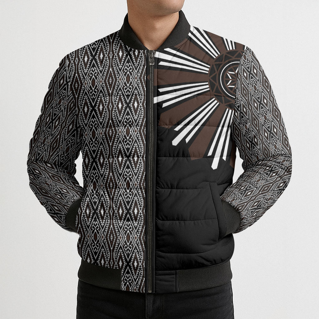 Mabuhay Philippines Festival Bomber Puffer Jacket Araw Tnalak Modern Filipiniana Inspired