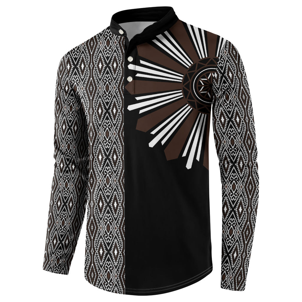 Mabuhay Philippines Festival Button Sweatshirt Araw Tnalak Modern Filipiniana Inspired