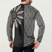 Mabuhay Philippines Festival Button Sweatshirt Araw Tnalak Modern Filipiniana Inspired