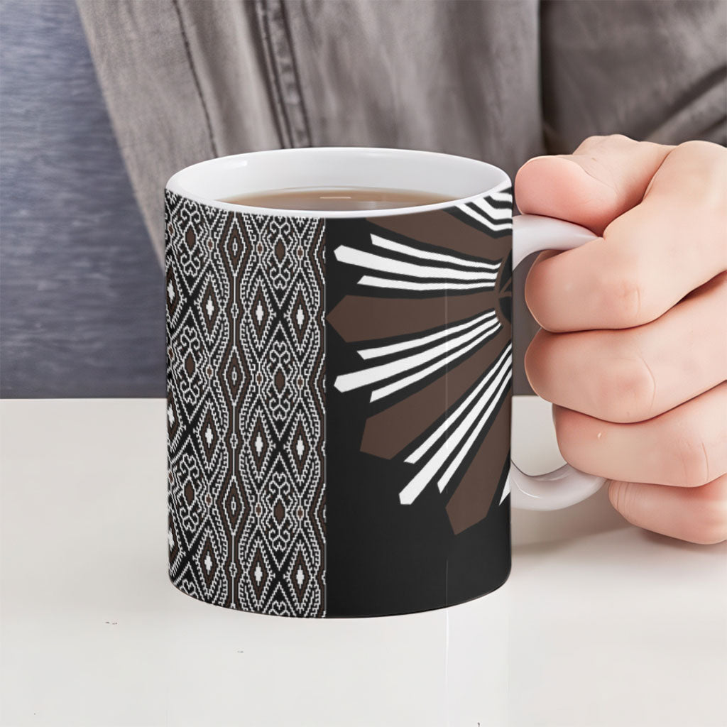 Mabuhay Philippines Festival Ceramic Mug Araw Tnalak Modern Filipiniana Inspired
