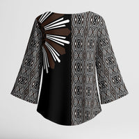 Mabuhay Philippines Festival Kimono Sleeve Blouse Araw Tnalak Modern Filipiniana Inspired