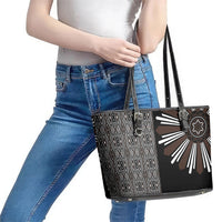 Mabuhay Philippines Festival Leather Tote Bag Araw Tnalak Modern Filipiniana Inspired
