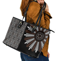 Mabuhay Philippines Festival Leather Tote Bag Araw Tnalak Modern Filipiniana Inspired