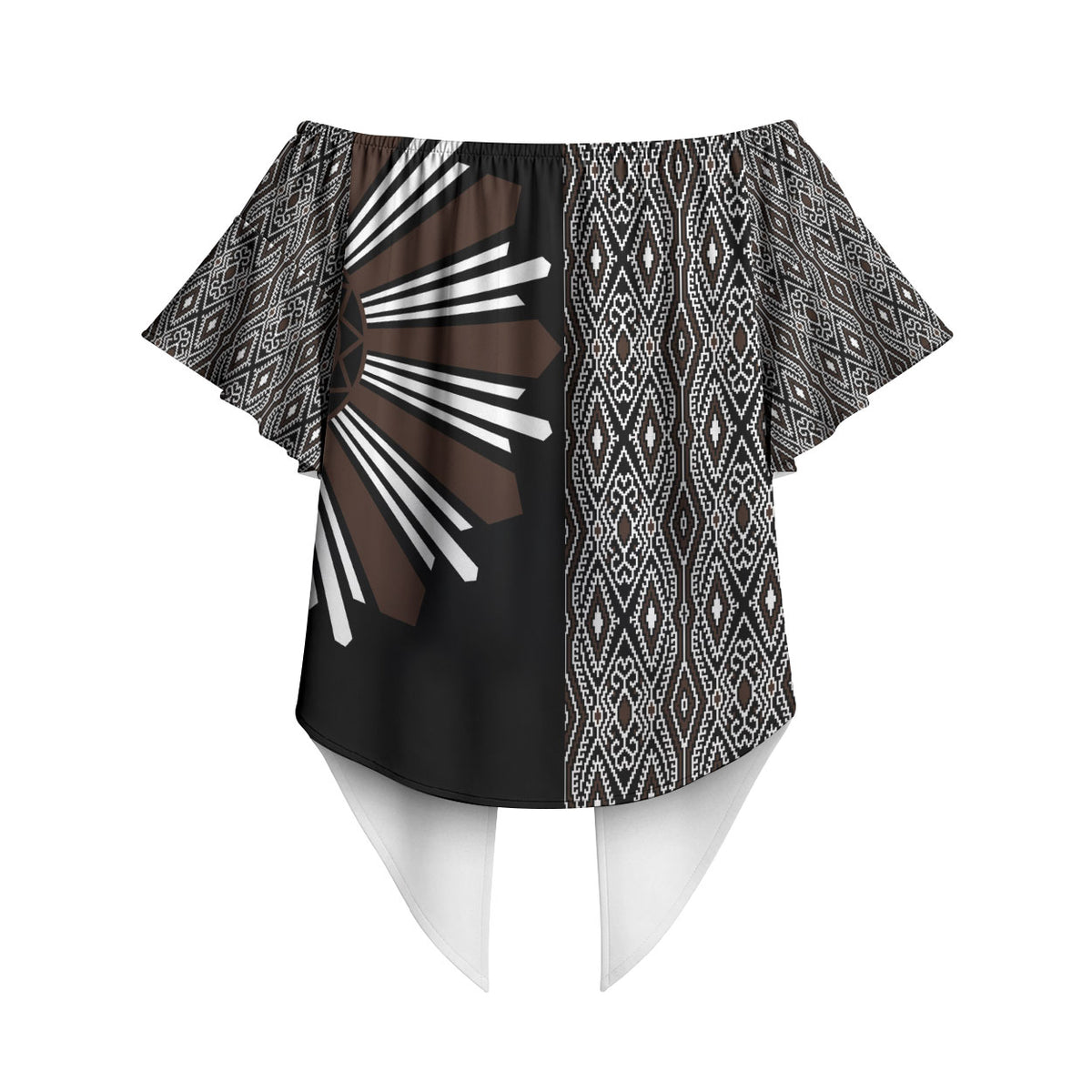 Mabuhay Philippines Festival Off Shoulder Wrap Waist Top Araw Tnalak Modern Filipiniana Inspired