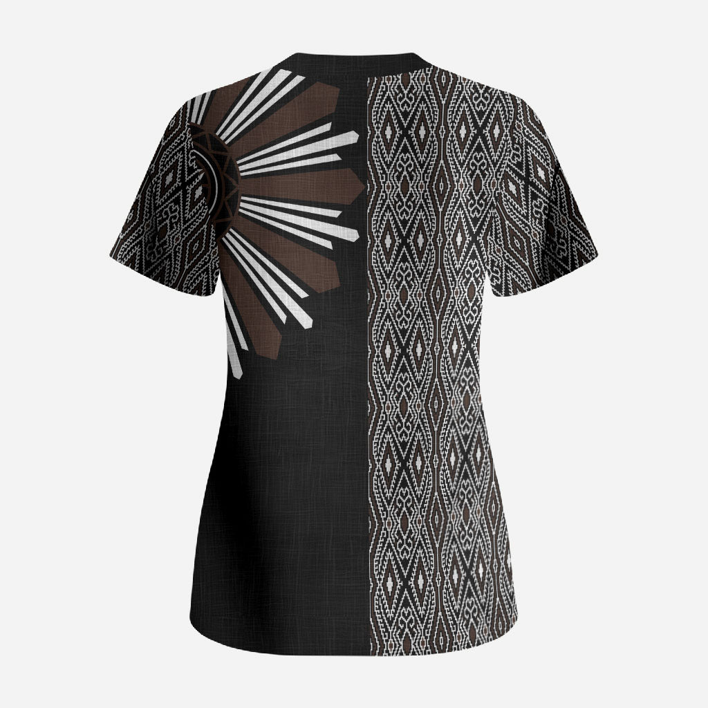 Mabuhay Philippines Festival Scrub Top Araw Tnalak Modern Filipiniana Inspired