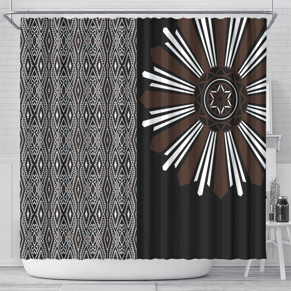 Mabuhay Philippines Festival Shower Curtain Araw Tnalak Modern Filipiniana Inspired