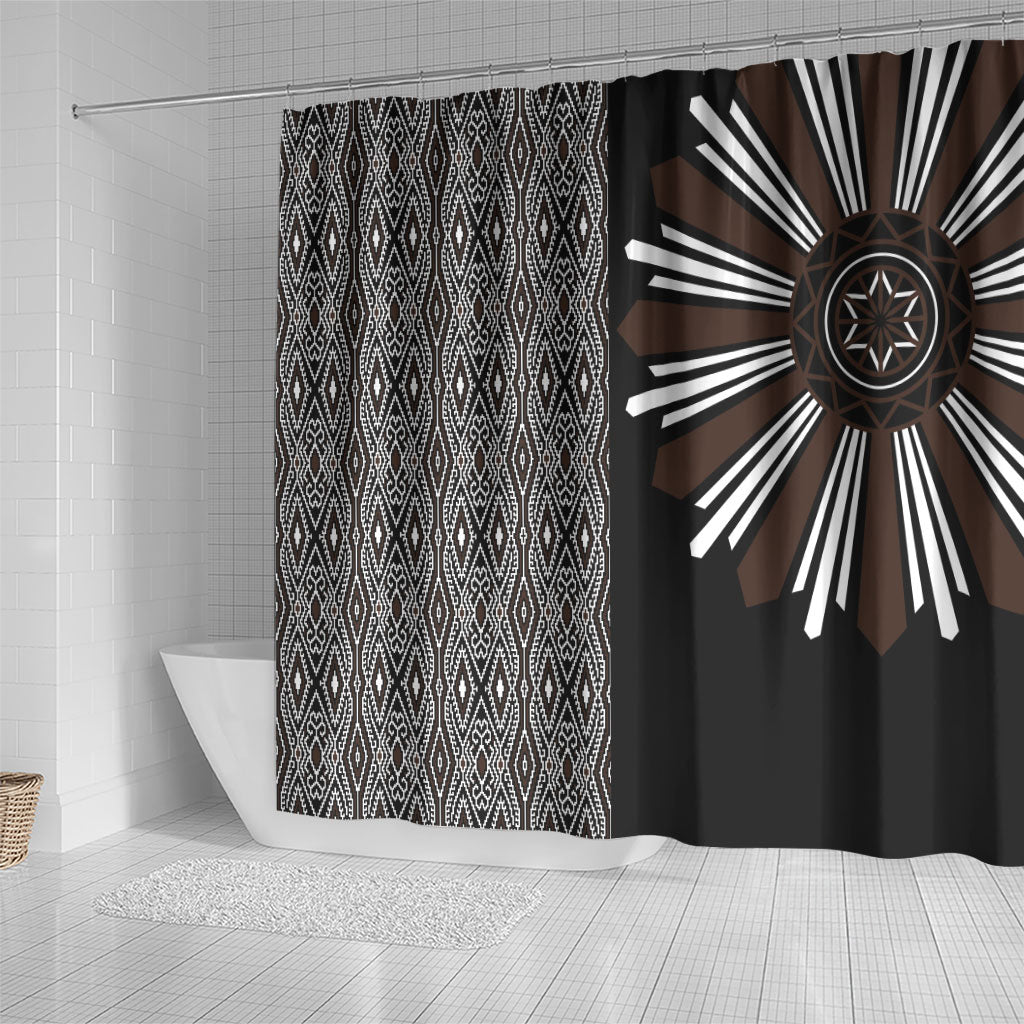 Mabuhay Philippines Festival Shower Curtain Araw Tnalak Modern Filipiniana Inspired