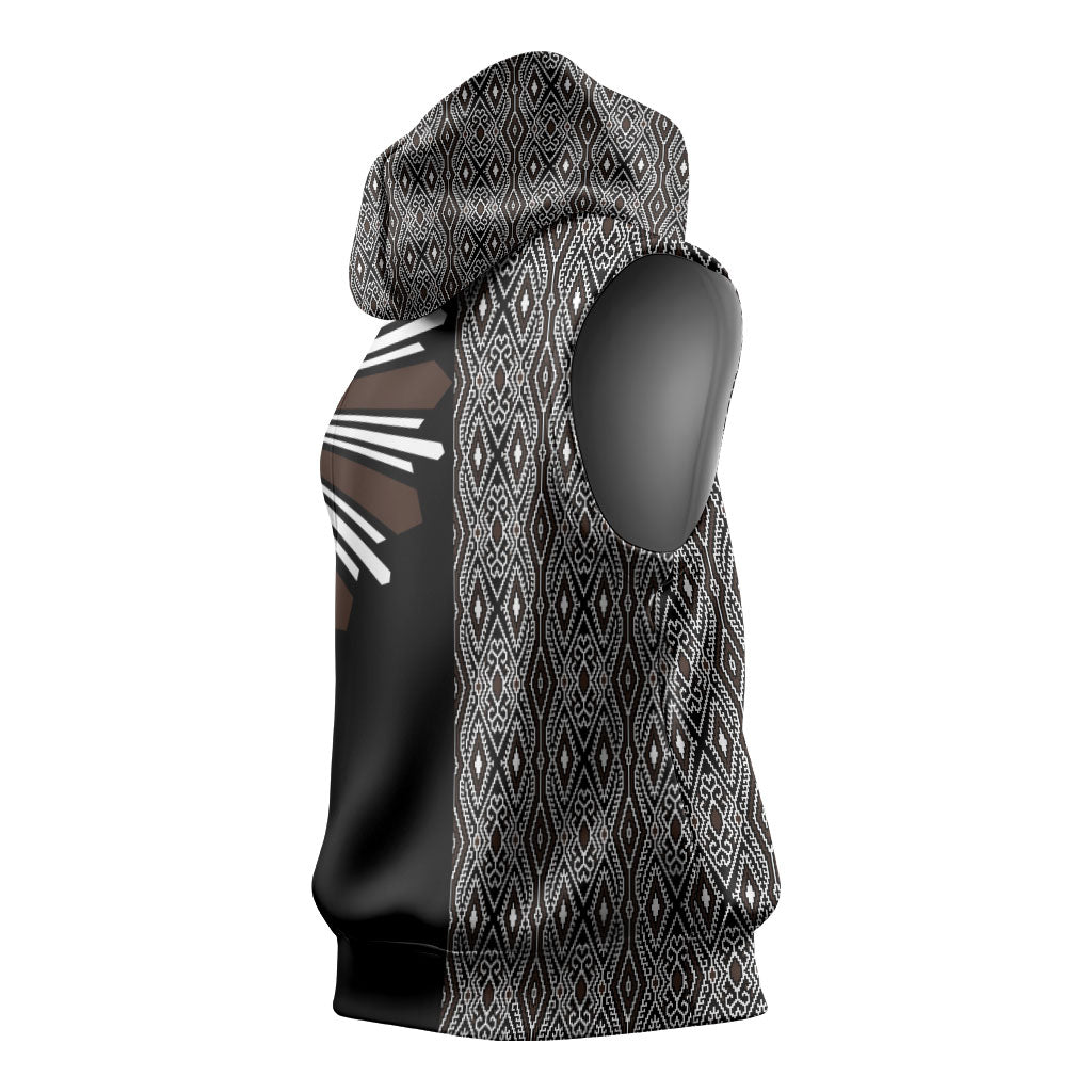 Mabuhay Philippines Festival Sleeveless Hoodie Araw Tnalak Modern Filipiniana Inspired