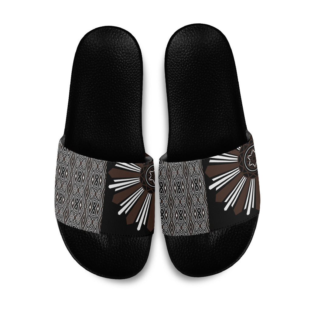 Mabuhay Philippines Festival Slide Sandals Araw Tnalak Modern Filipiniana Inspired