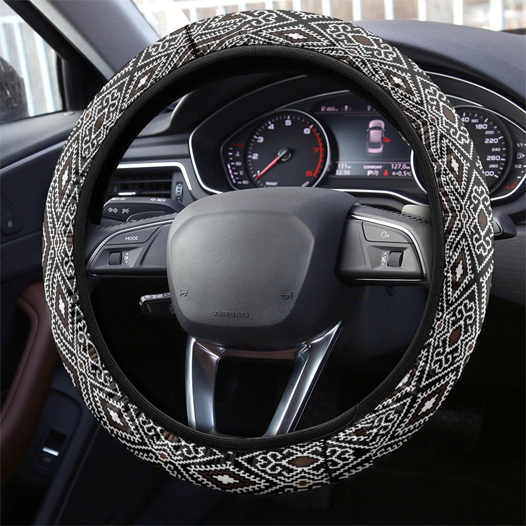Mabuhay Philippines Festival Steering Wheel Cover Araw Tnalak Modern Filipiniana Inspired