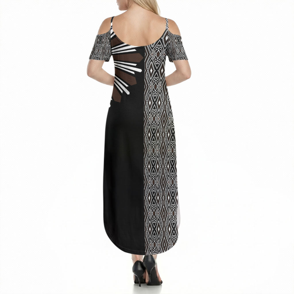 Mabuhay Philippines Festival Summer Maxi Dress Araw Tnalak Modern Filipiniana Inspired