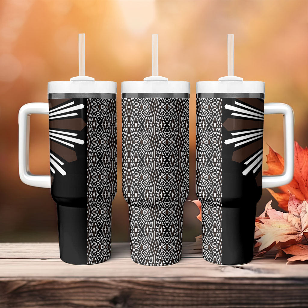 Mabuhay Philippines Festival Tumbler With Handle Araw Tnalak Modern Filipiniana Inspired
