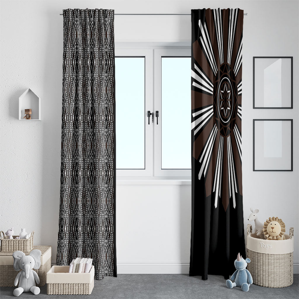 Mabuhay Philippines Festival Window Curtain Araw Tnalak Modern Filipiniana Inspired