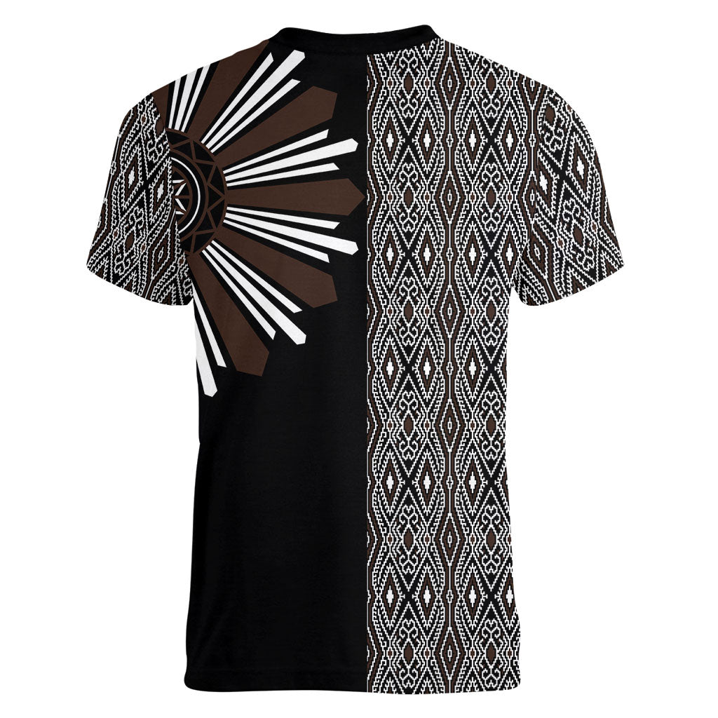 Mabuhay Philippines Festival Women V-Neck T-Shirt Araw Tnalak Modern Filipiniana Inspired