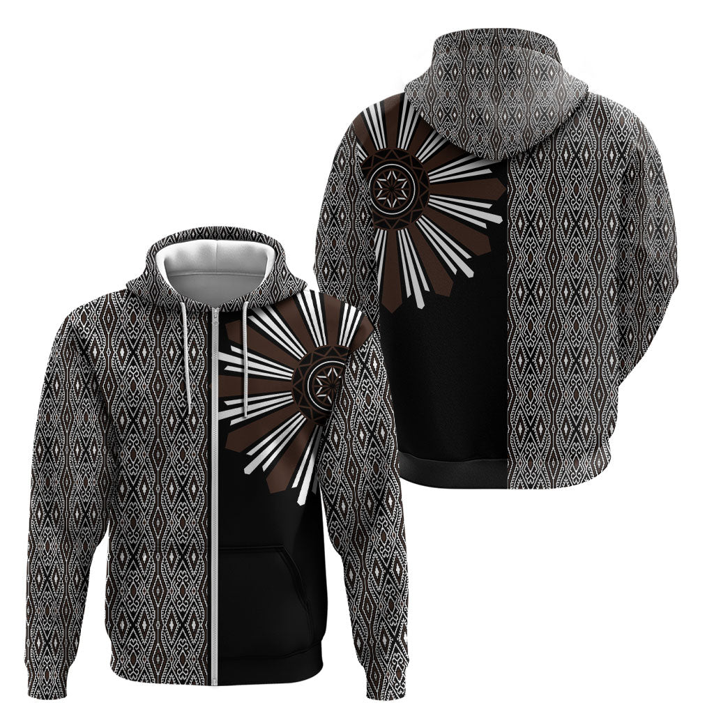 Mabuhay Philippines Festival Zip Hoodie Araw Tnalak Modern Filipiniana Inspired